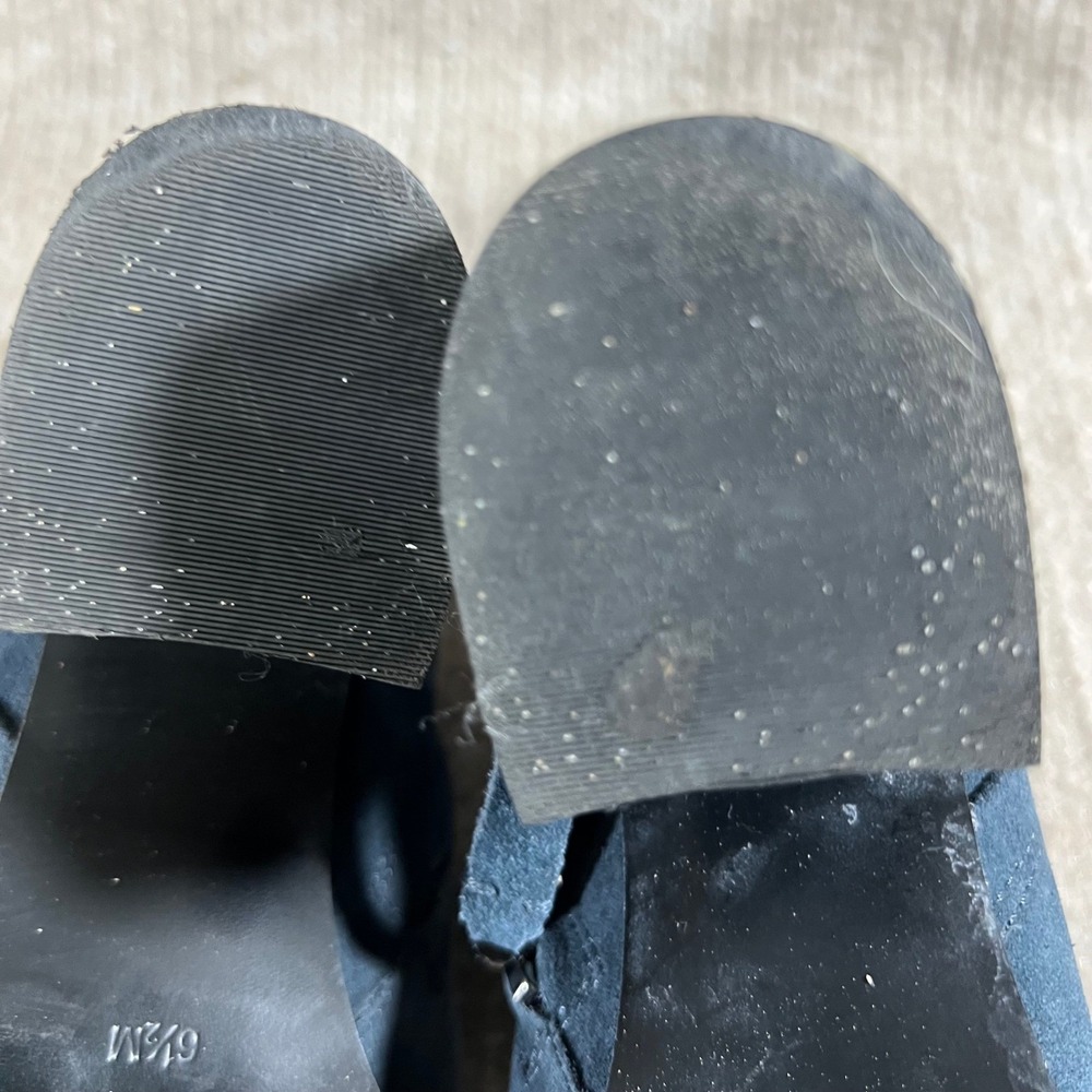 Marc FIsher Blue Suede Ankle Booties Zip Block Heel Fashion Shoes Womens 6.5M - Picture 11 of 11